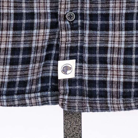 Boston Traders Men's Sherpa Lined Flannel Shacket Jacket Size MEDIUM Blue Plaid - Picture 3 of 5